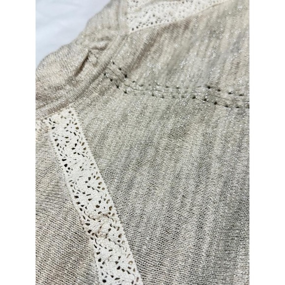 Anthropologie Knitted & Knotted Celise Drape Neck Pullover Medium Top Gold/Beige - Picture 5 of 11